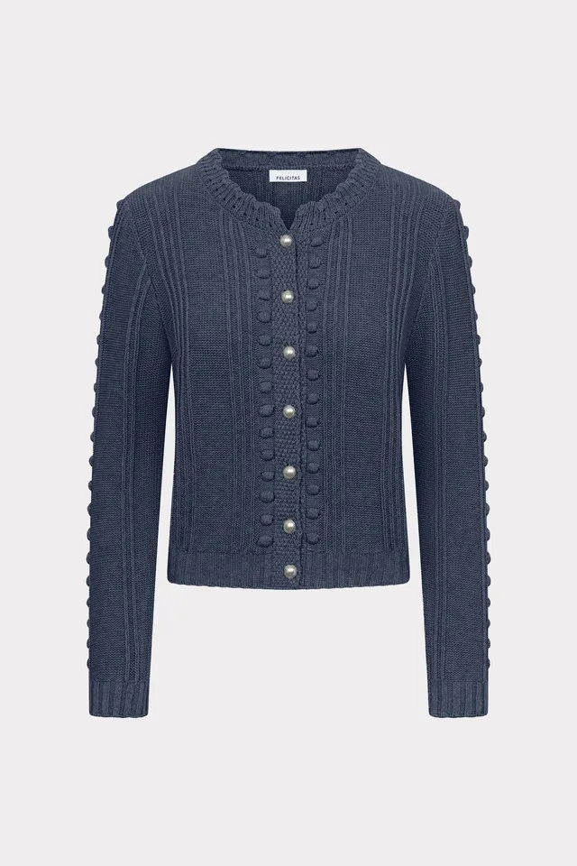 felicitas-damen-strickcardigan-claudine-baumwoll-wolle-silberknopf image 1