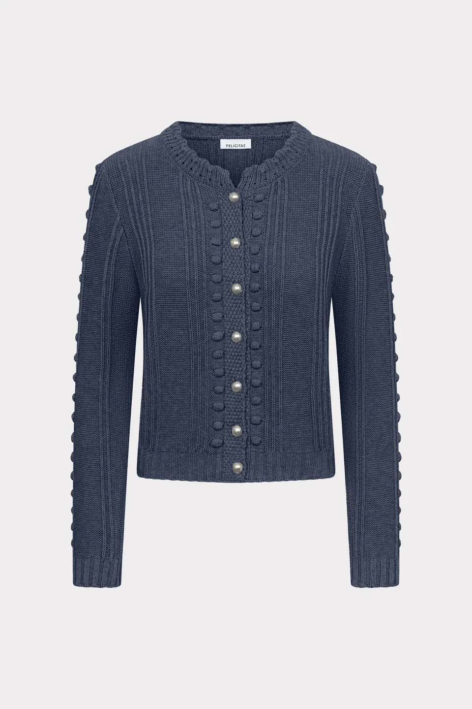 felicitas-damen-strickcardigan-claudine-baumwoll-wolle-silberknopf image 1