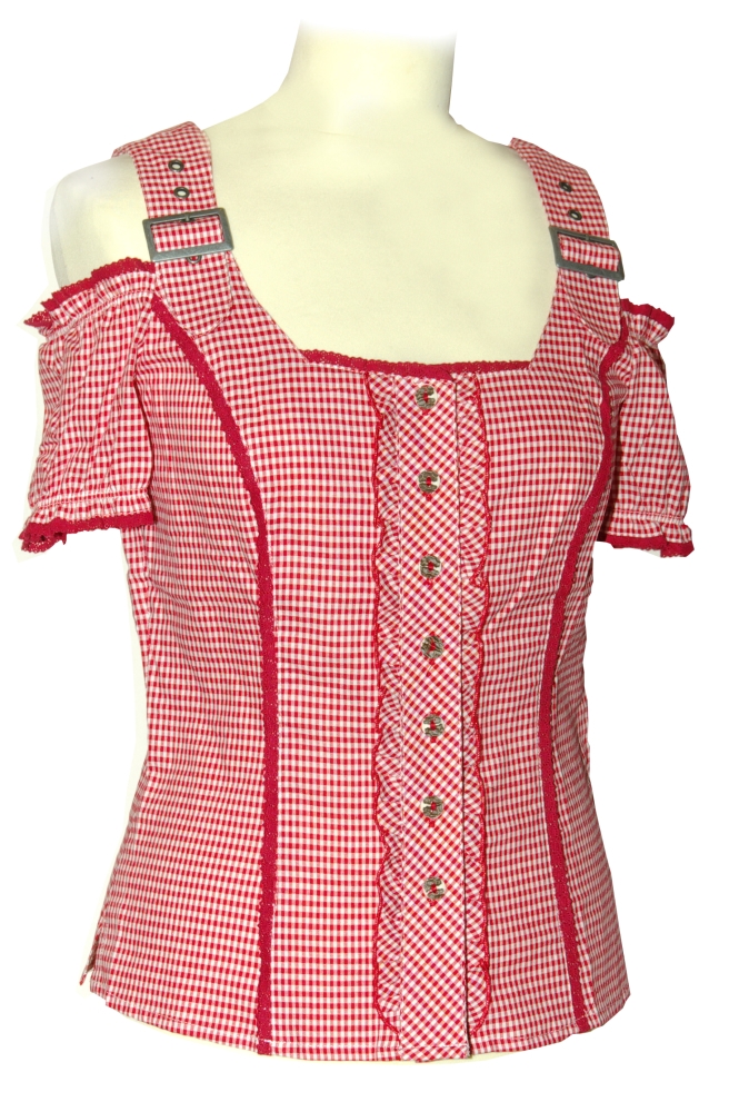 trachten-benkert-pfennig-damenbluse-rot-kariert image 1