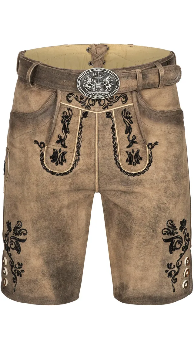 n-bler-lederhose-kurz-achim-in-braun-aus-ziegenleder image 1