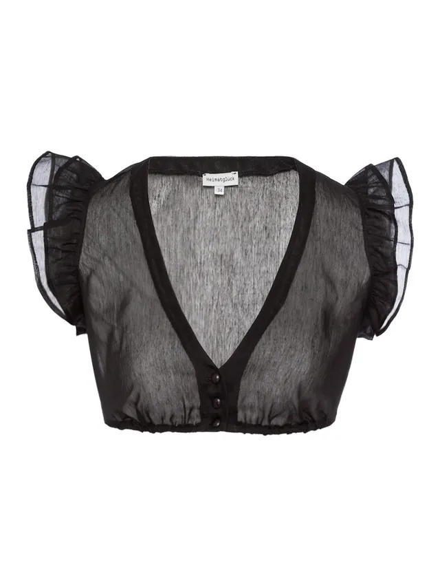 heimatgl-ck-bluse-andrea-schwarz-fl-gelarm-kurzarm image 1