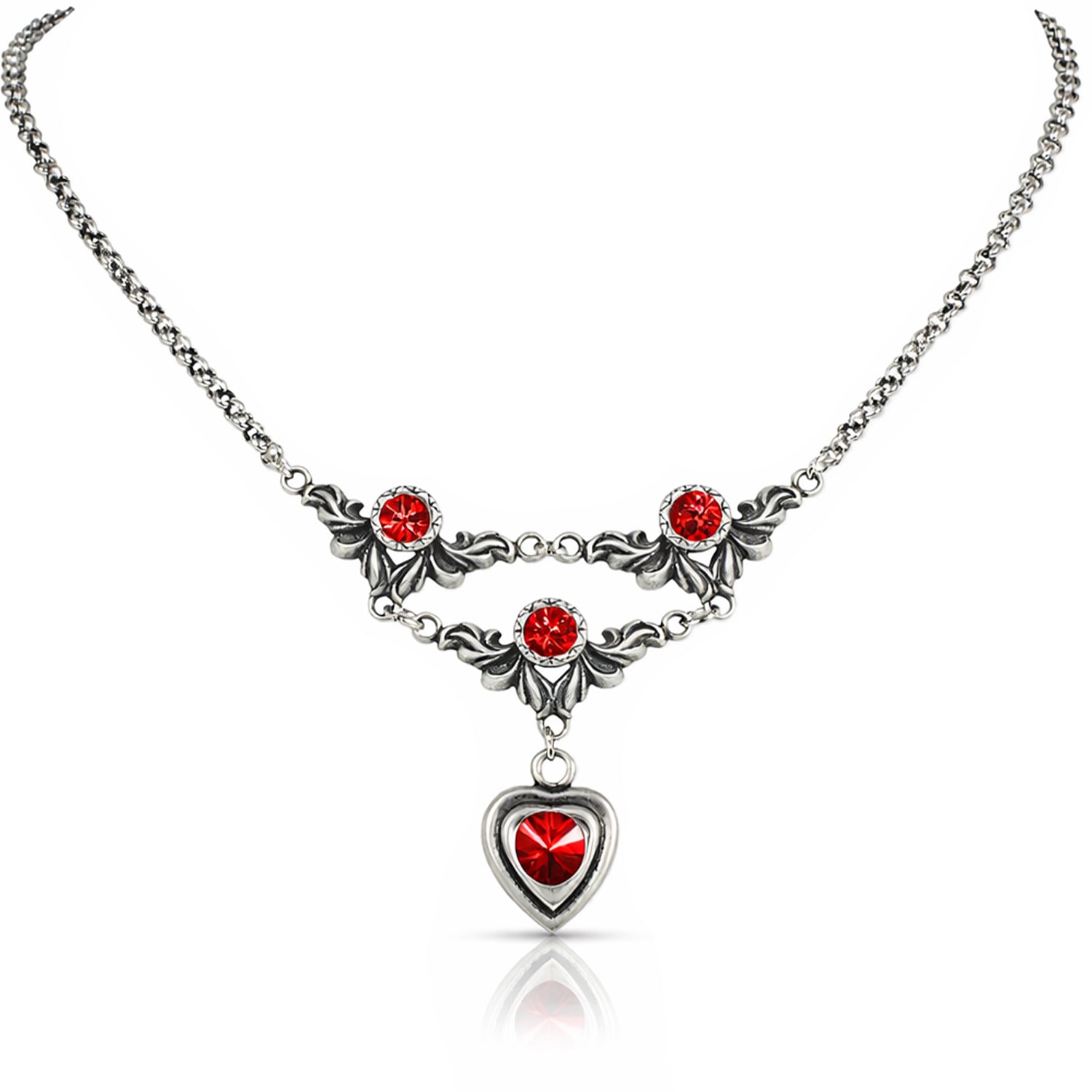 luisia-halskette-isabel-mit-premium-kristall-herz-rot image 1
