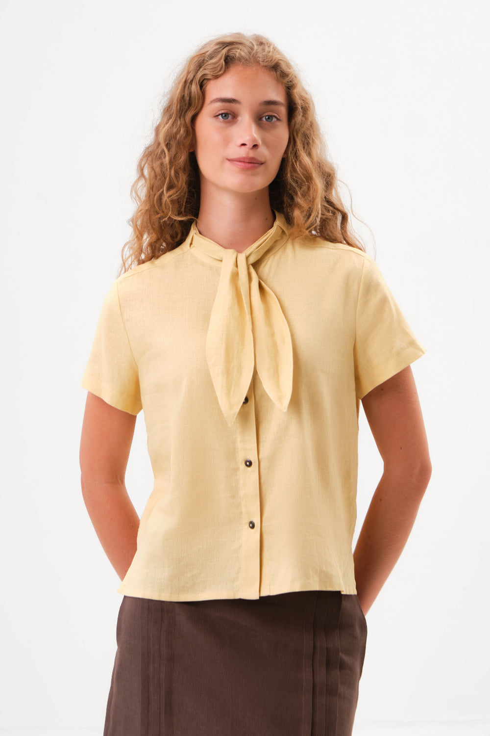 felicitas-beline-damen-bluse-kurzarm-leinen-viskose image 1
