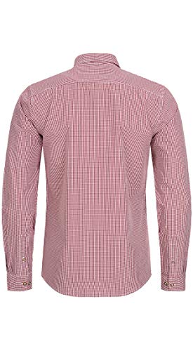 n-bler-trachtenhemd-herren-rudi-langarm-slim-fit-weinrot-bordeaux-kariert image 8