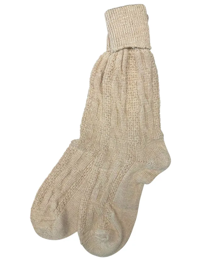 trachtenland-trachten-umschlagsocken-mit-b-ndchen-zopfmuster-natur image 1