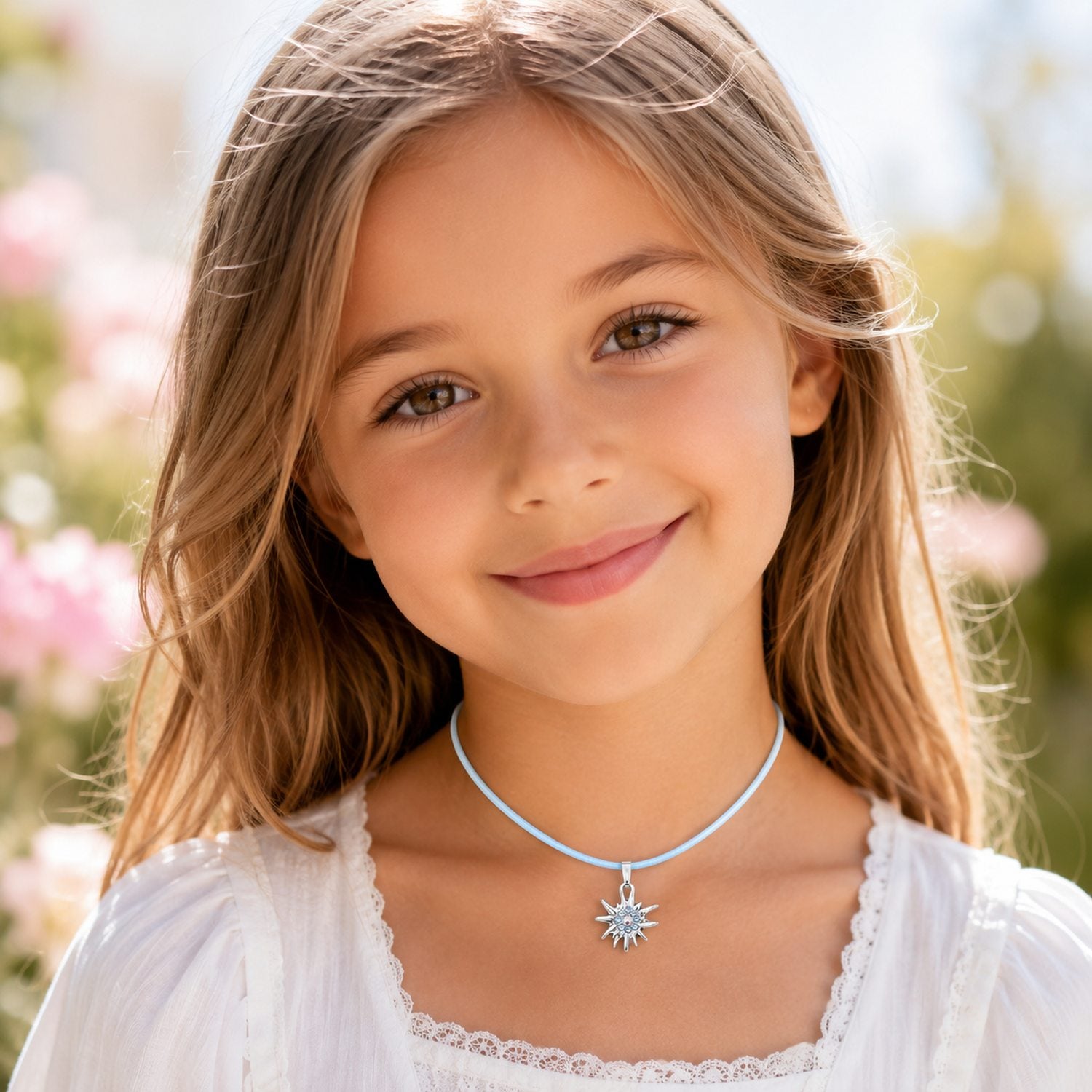 luisia-kinder-halskette-edelwei-mit-swarovski-kristallen-hellblau image 2