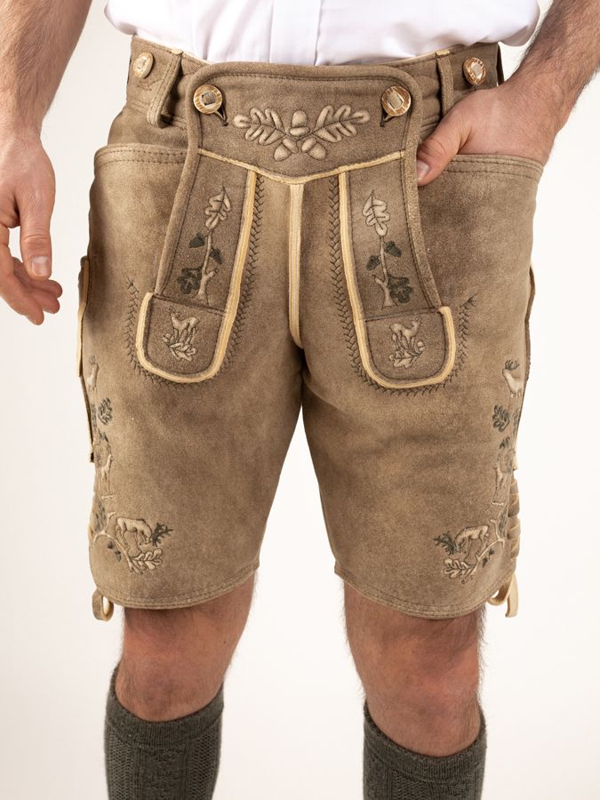 heimatgl-ck-lederhose-ursprung-hirsch-herren-oliv-bestickt-unikat image 7