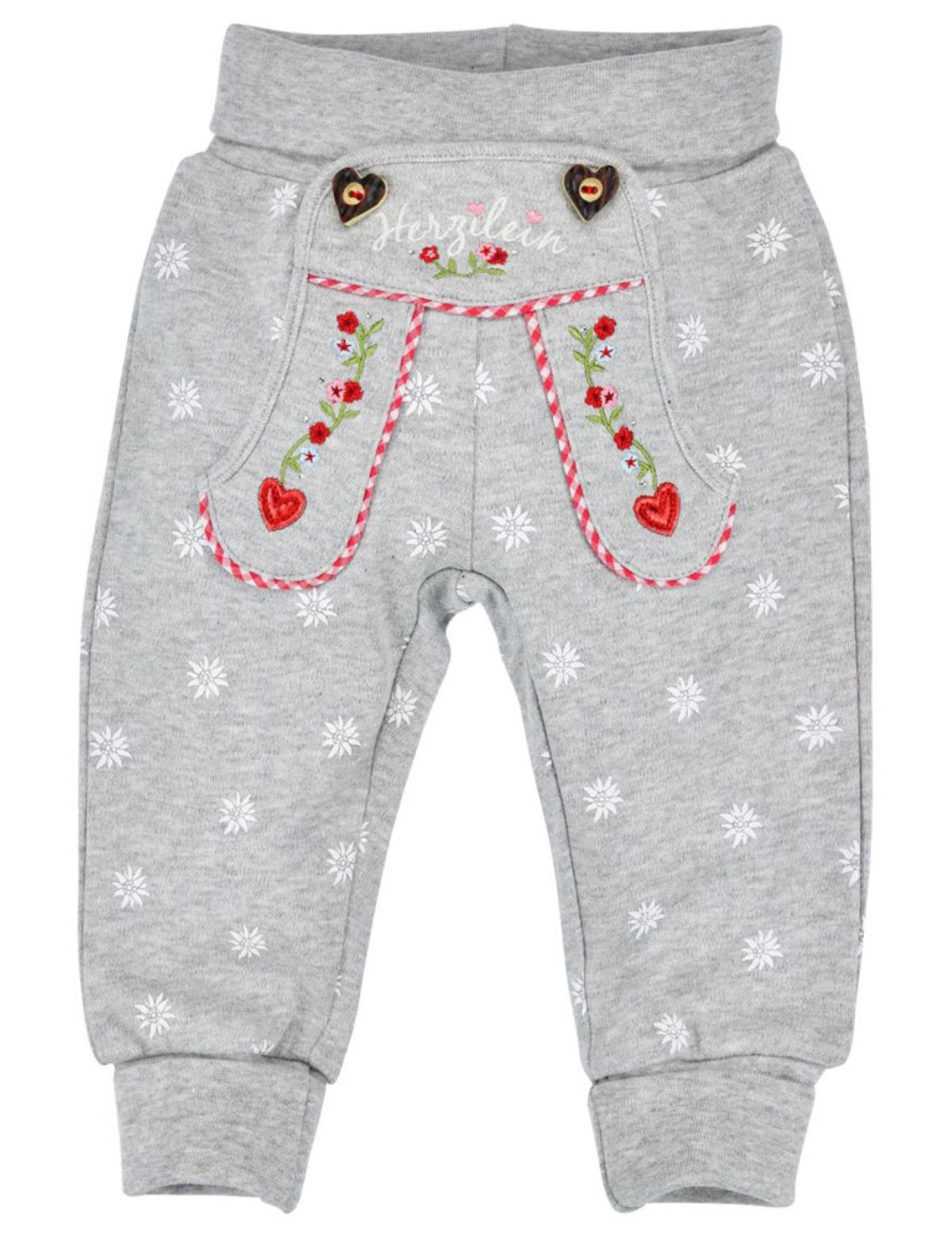 trachtenland-bondi-baby-laufhose-herzilein-86563-grey-melange-jogginghose image 1