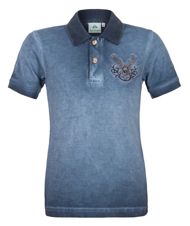 isar-trachten-kinder-poloshirt-kilian-used-look-jeansblau image 1