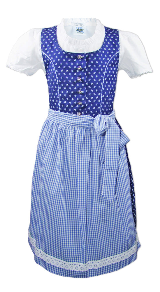 isar-trachten-kinder-dirndl-melanie-3-tlg-mit-bluse-traditionell-blau image 1