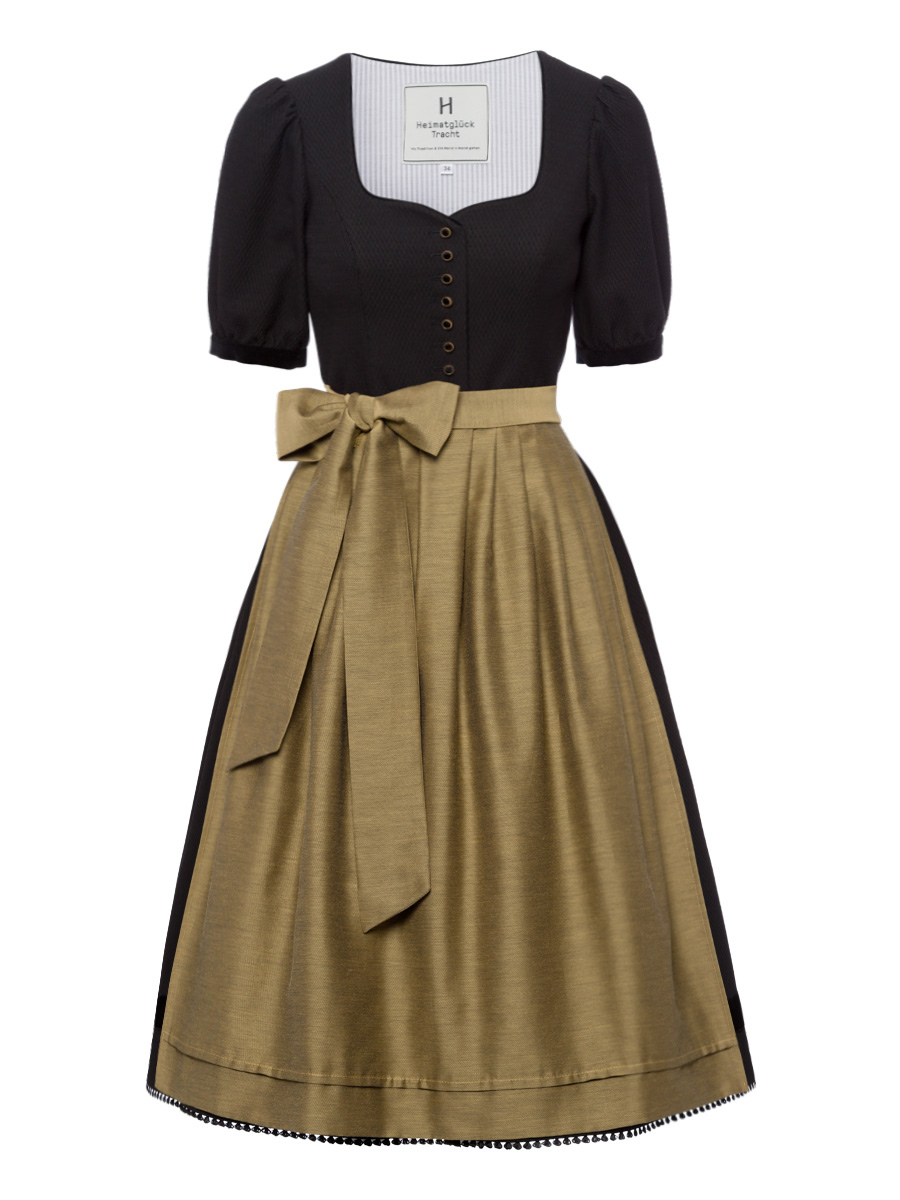 heimatgl-ck-dirndl-monaco-rmeldirndl-schwarz-gold-jacquard image 1