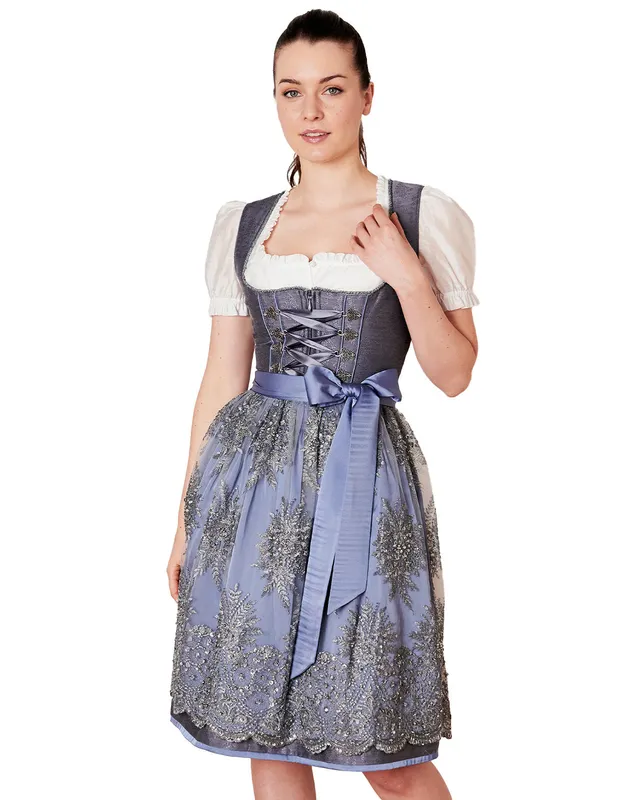 trachtenland-kr-ger-collection-dirndl-alexandra-60cm-mit-spitzensch-rze-grau image 1