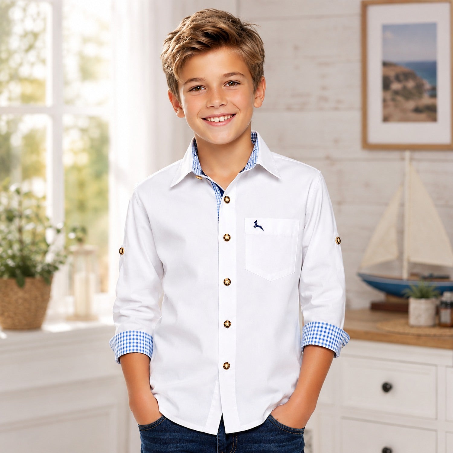 isar-trachten-kinder-trachtenhemd-luis-48202-hirschmotiv-wei-blau image 4