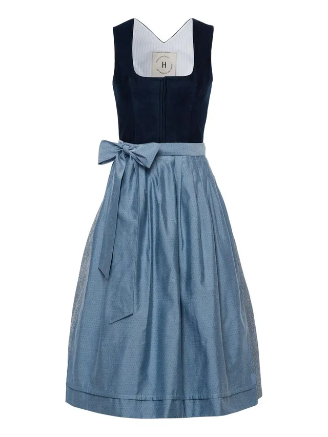 heimatgl-ck-dirndl-anna-blau-babycord-mit-punktsch-rze image 1