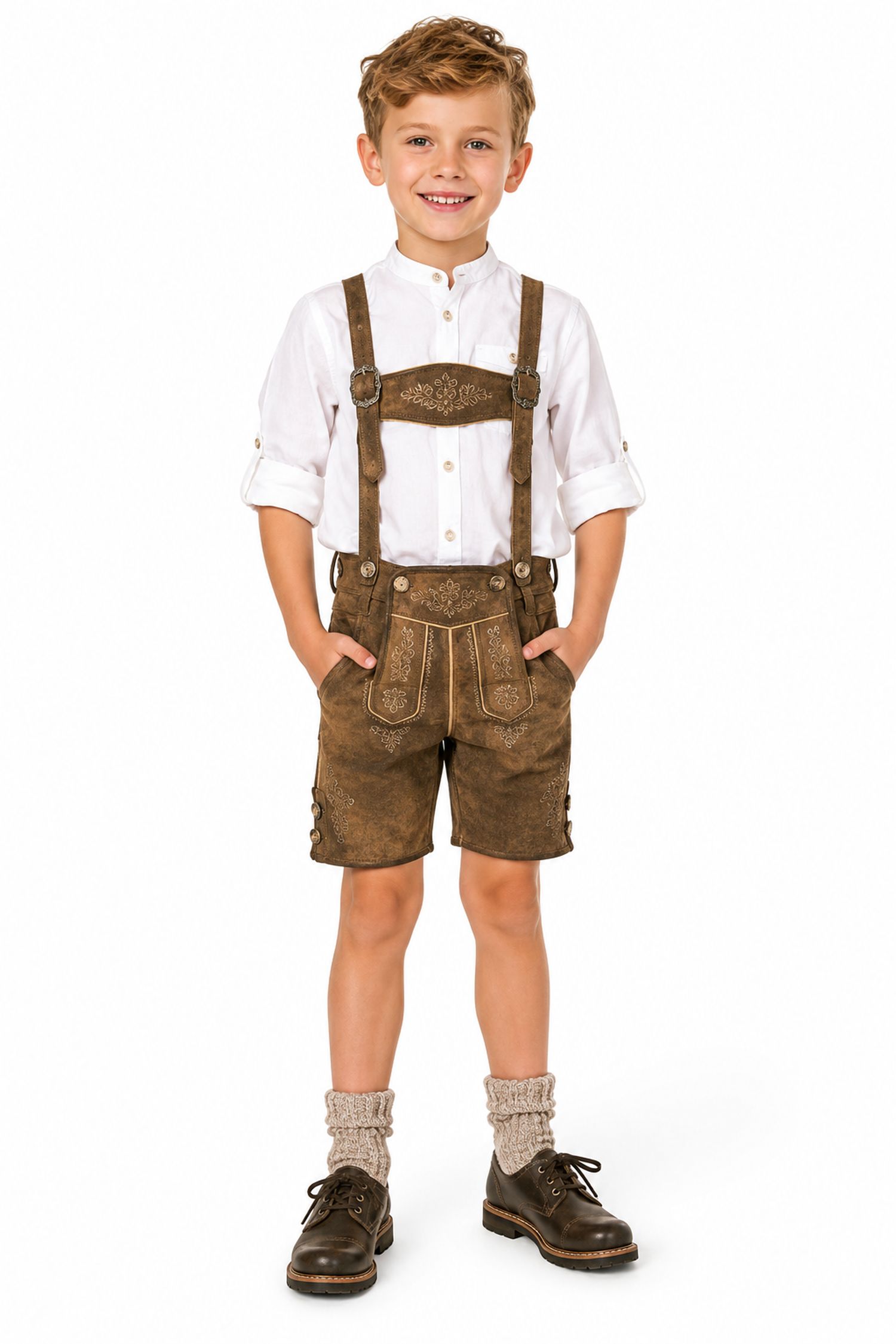 isar-trachten-kinder-trachten-socken-zur-lederhose-35648-braun-meliert image 3