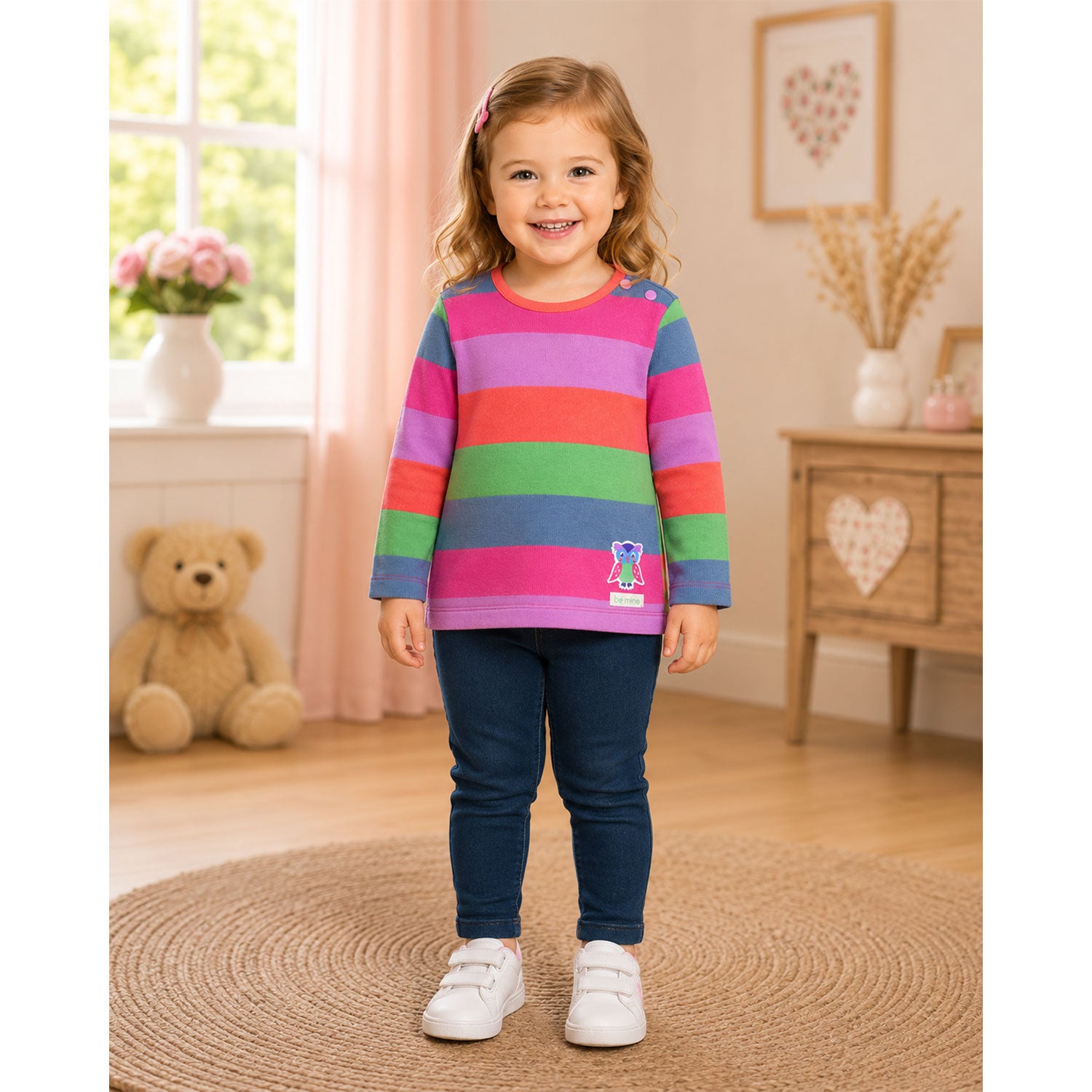 trachtenland-bondi-m-dchen-langarmshirt-be-mine-86966-stripe-pink-apricot image 3