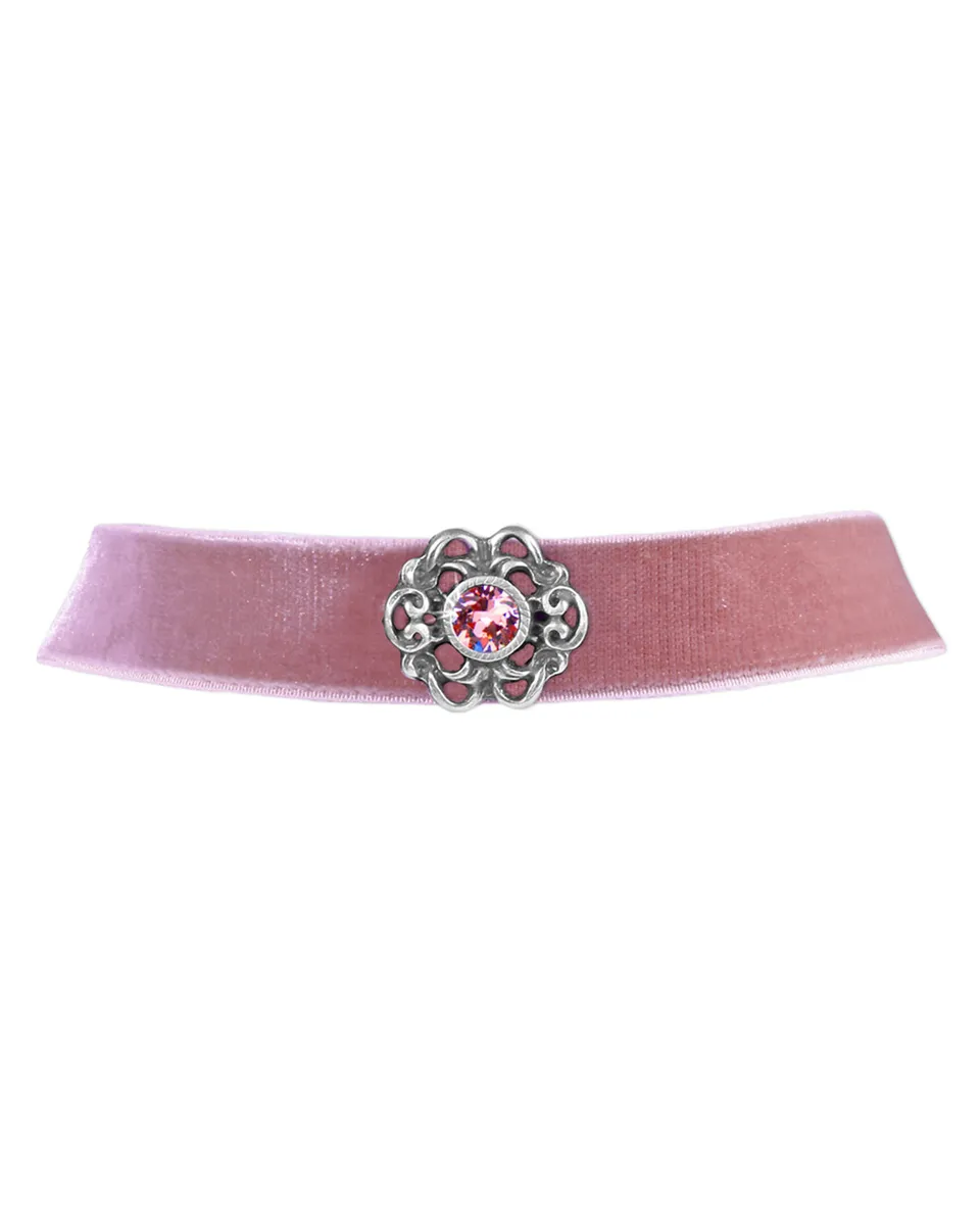 trachtenland-luisia-samt-kropfband-annina-mit-ornament-und-premium-kristall-altr image 1
