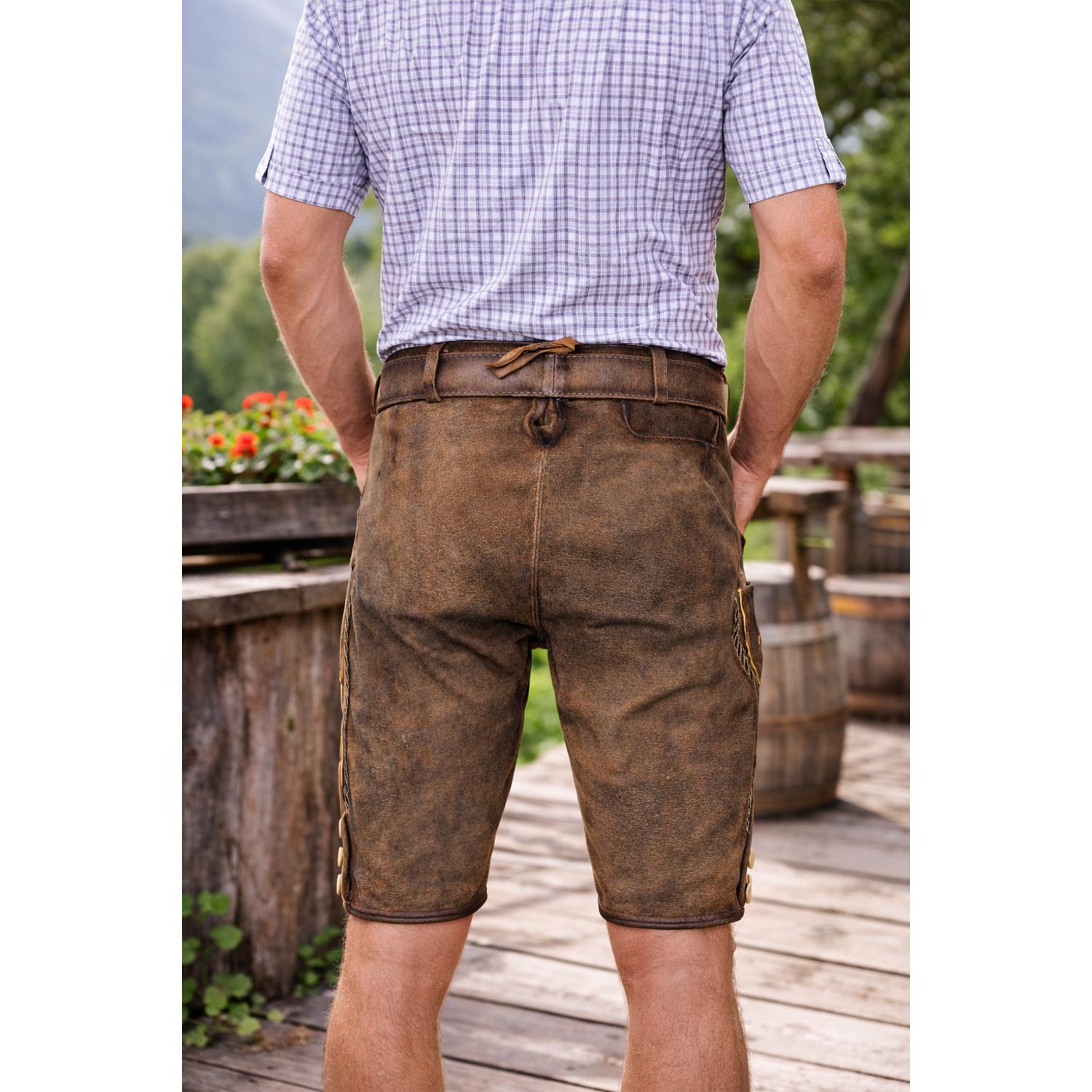 maddox-kurze-herren-lederhose-horn-mit-g-rtel-antik-w-stein image 3