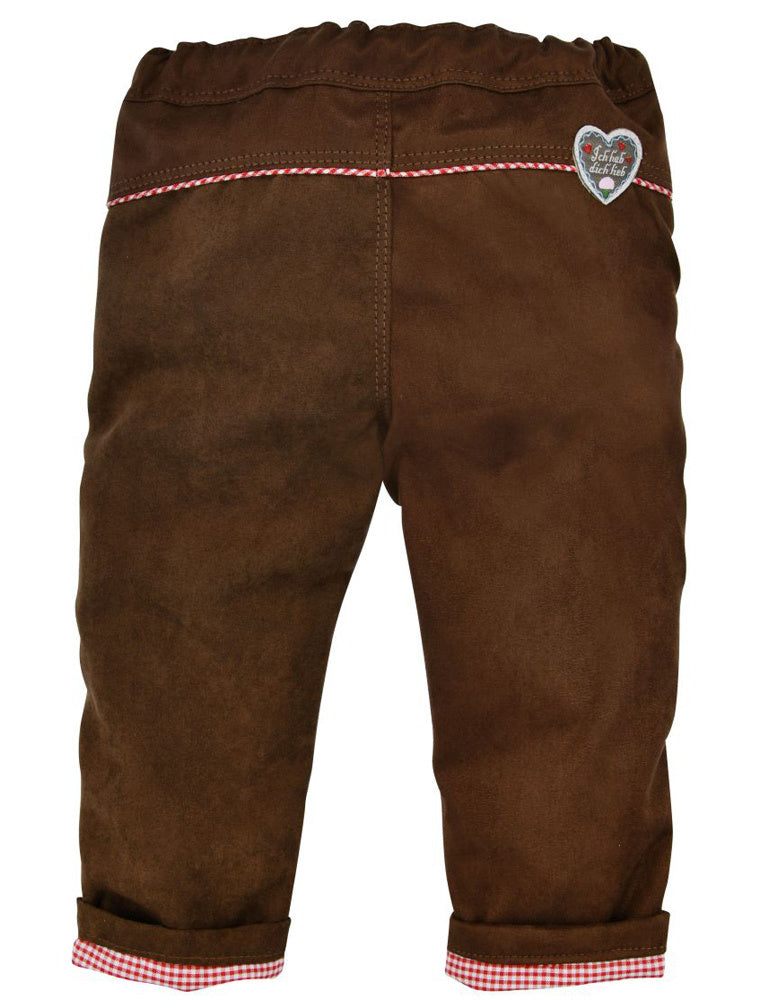 bondi-baby-m-dchen-trachten-kunstlederhose-herzilein-gef-ttert-braun image 2