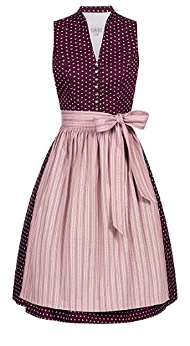 n-bler-dirndl-damen-rita-weinrot-rosa-60-cm-inkl-sch-rze-vintage-hochgeschlossen-2 image 8