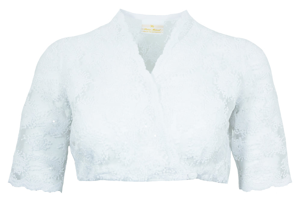 pierre-marcel-damen-dirndlbluse-bernice-halbarm-spitze-mit-pailletten-wei image 8