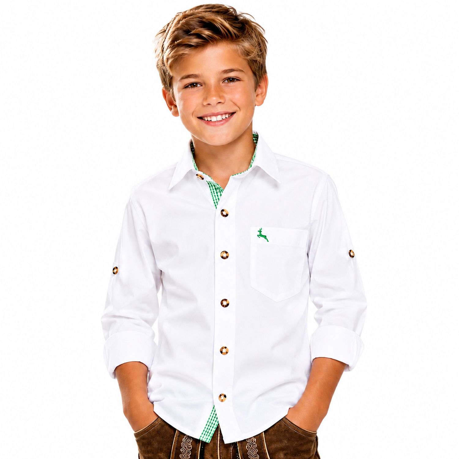 trachtenland-isar-trachten-kinder-trachtenhemd-luis-48202-wei-gr-n image 1