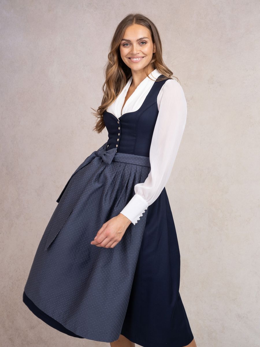 heimatgl-ck-dirndl-rosalinde-jacquard-dunkelblau-hochzeitsdirndl image 4