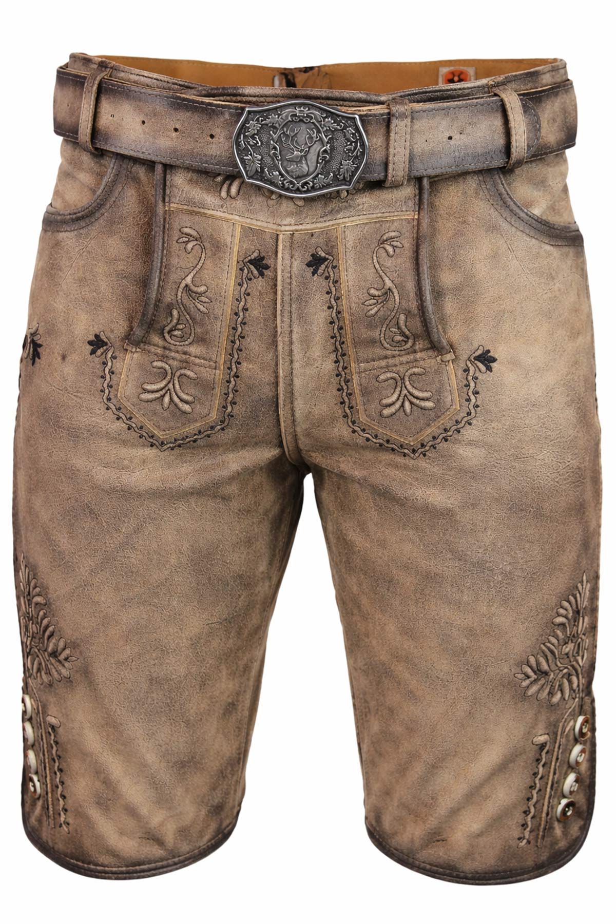 trachtenland-maddox-kurze-herren-lederhose-hopfensee-mit-g-rtel-antik-bernstein image 1
