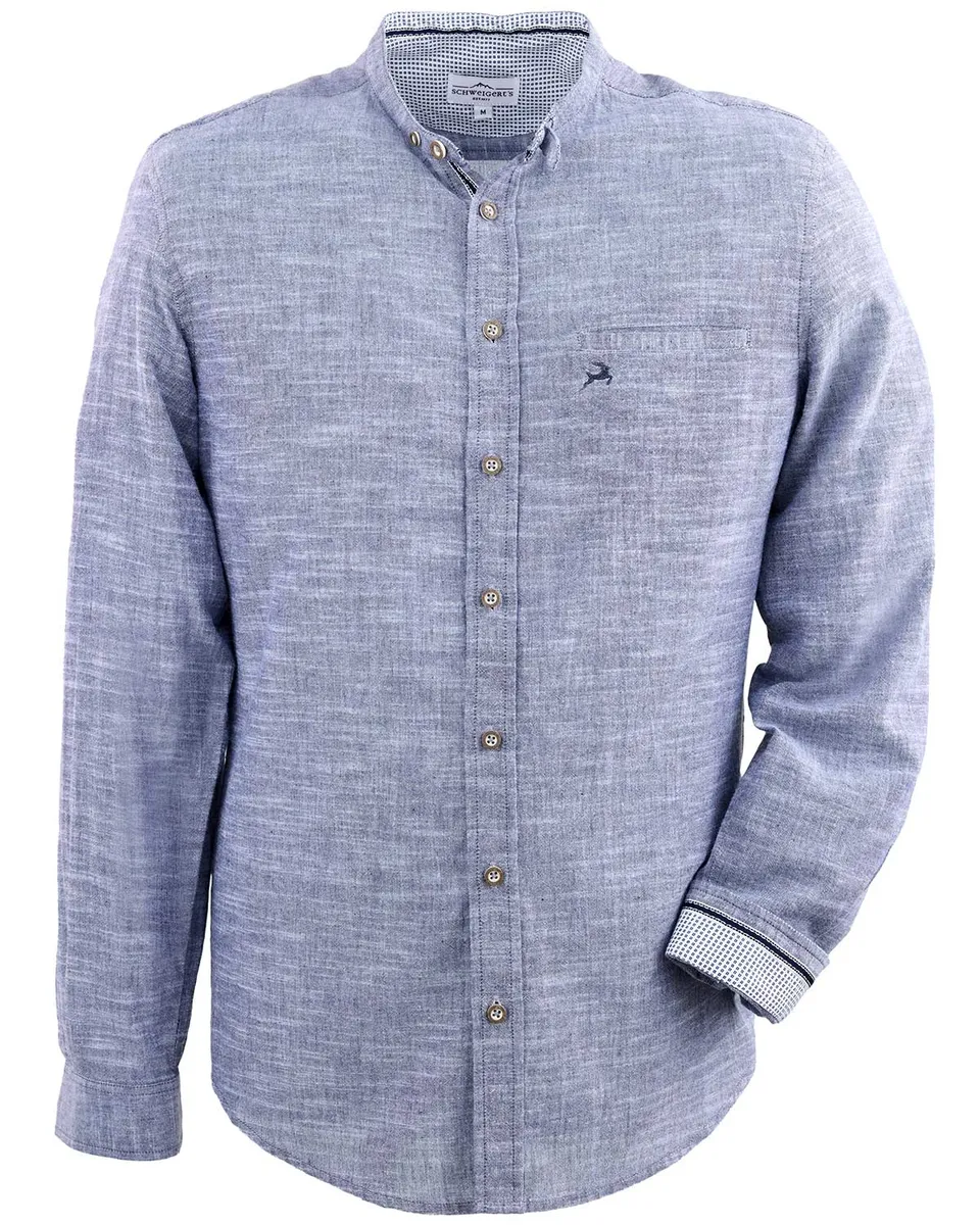 maddox-trachtenhemd-hemd-106-mit-stehkragen-blau image 1