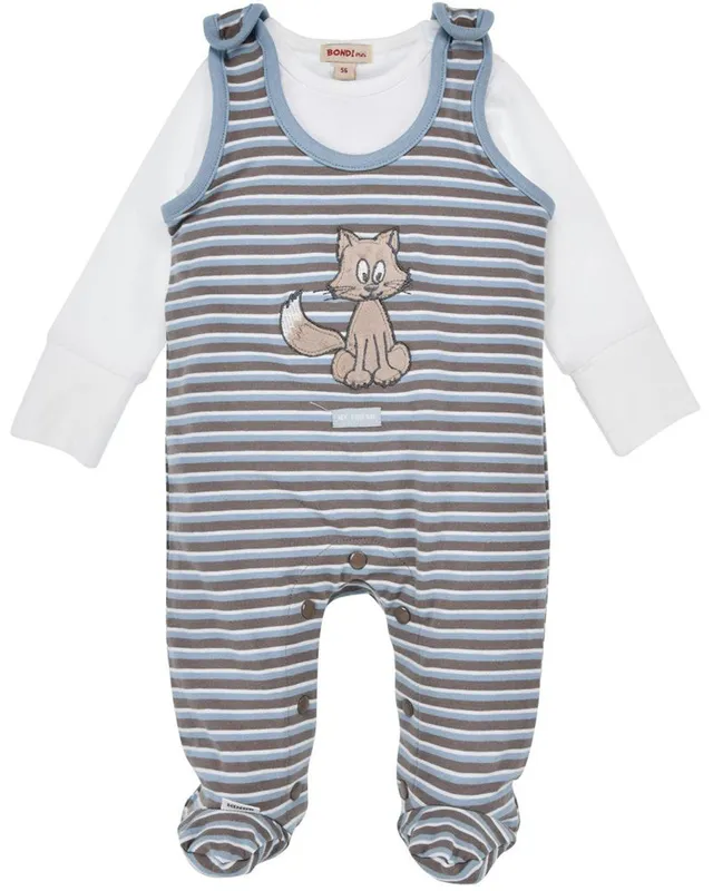 trachtenland-bondi-baby-strampler-my-friend-94016-stripe-schoko-blue image 1