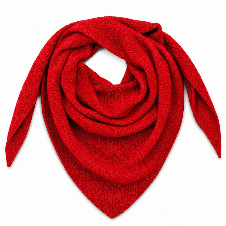 trachtenland-xl-strick-dreieckstuch-schal-200x80-cm-rot-reiskornmuster image 1