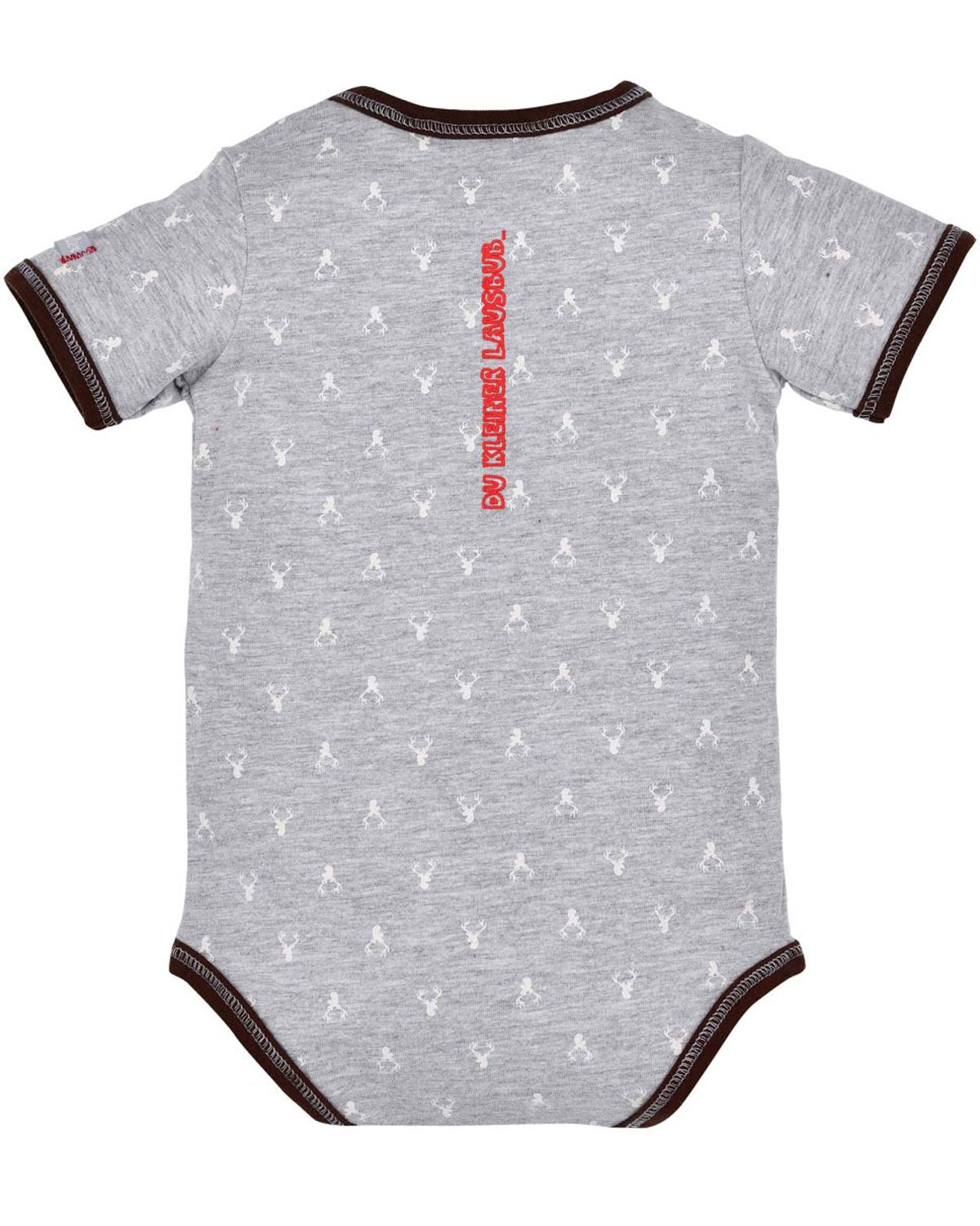 trachtenland-bondi-baby-kurzarm-body-lausbub-91528-grey-melange-hirsch image 2