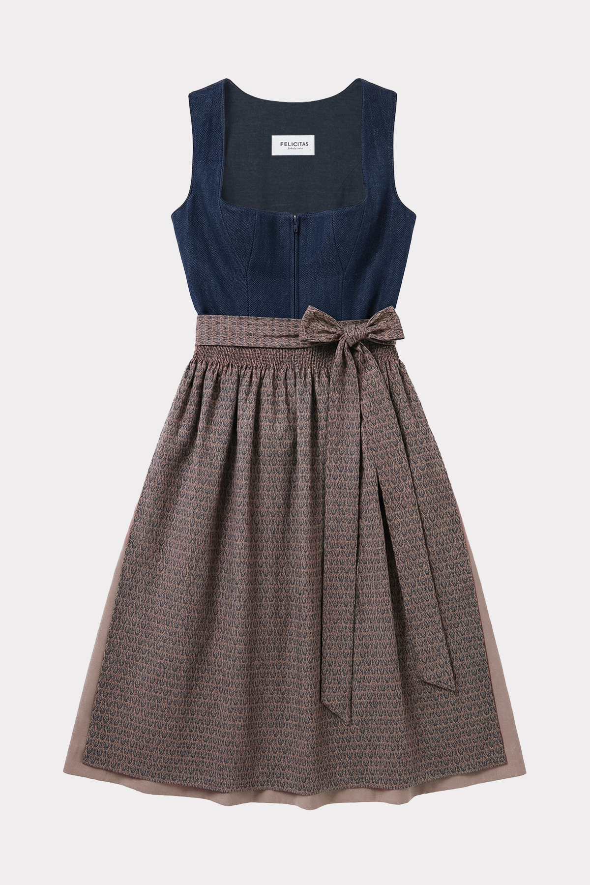 felicitas-damen-dirndl-deliah-marine-leinen-stretch-jacquard image 4