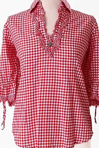 n-bler-trachtenbluse-mariandl-rot-wei-karo-arm-crushed-look-gro-e-gr-en image 5