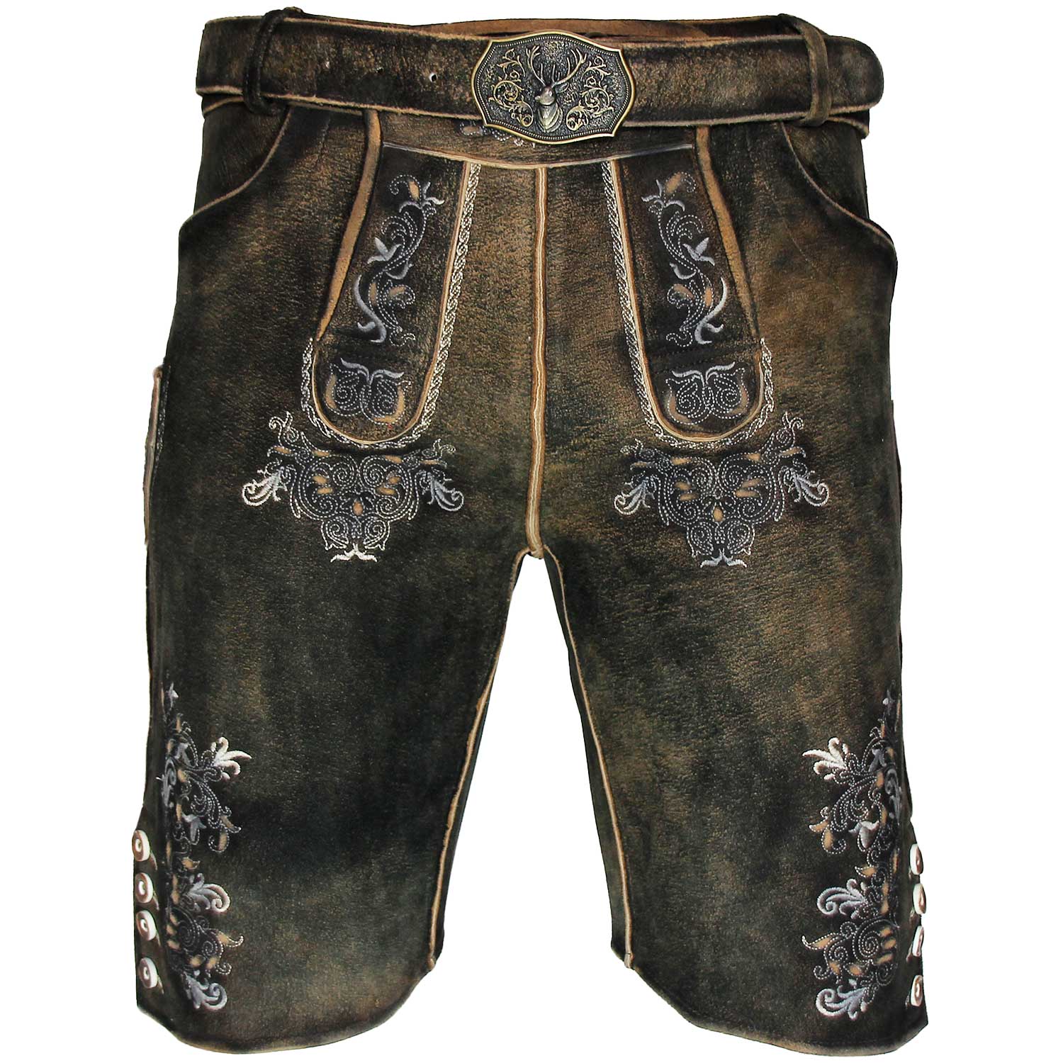 maddox-kurze-herren-lederhose-altrei-wildbock-braun-mit-g-rtel image 2