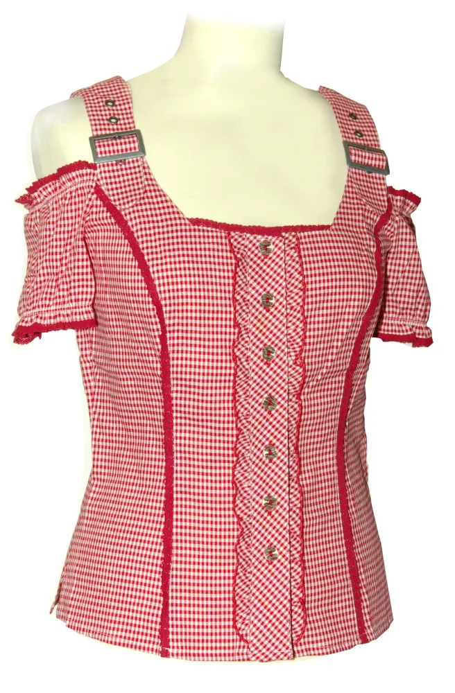trachten-benkert-pfennig-damenbluse-rot-kariert image 1