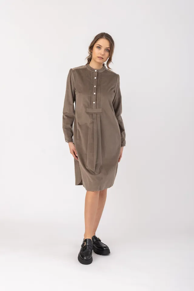 felicitas-damen-kleid-kleo-baumwollcord-stehkragen-langarm image 1