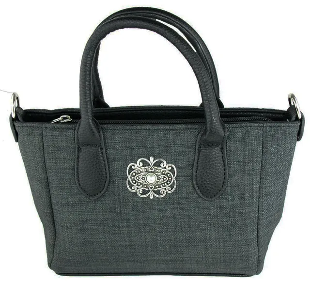 trachtenland-handtasche-katrina-mit-metallapplikation-umh-ngetasche-dunkelgrau image 1