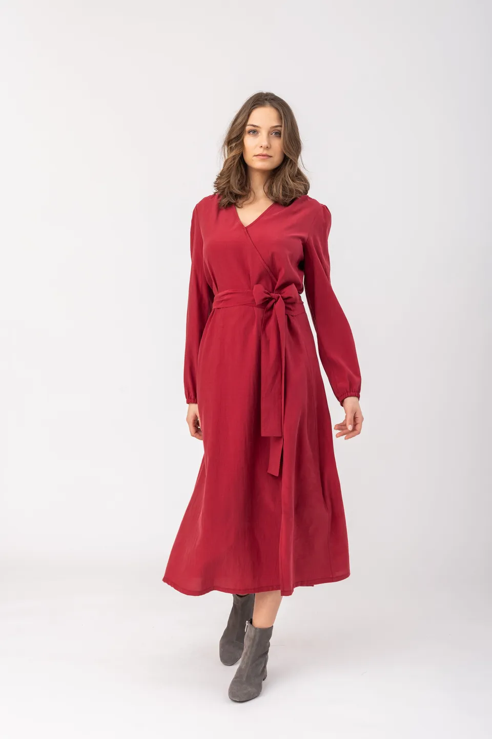 felicitas-damen-kleid-kari-wickeloptik-cupro-baumwolle image 1