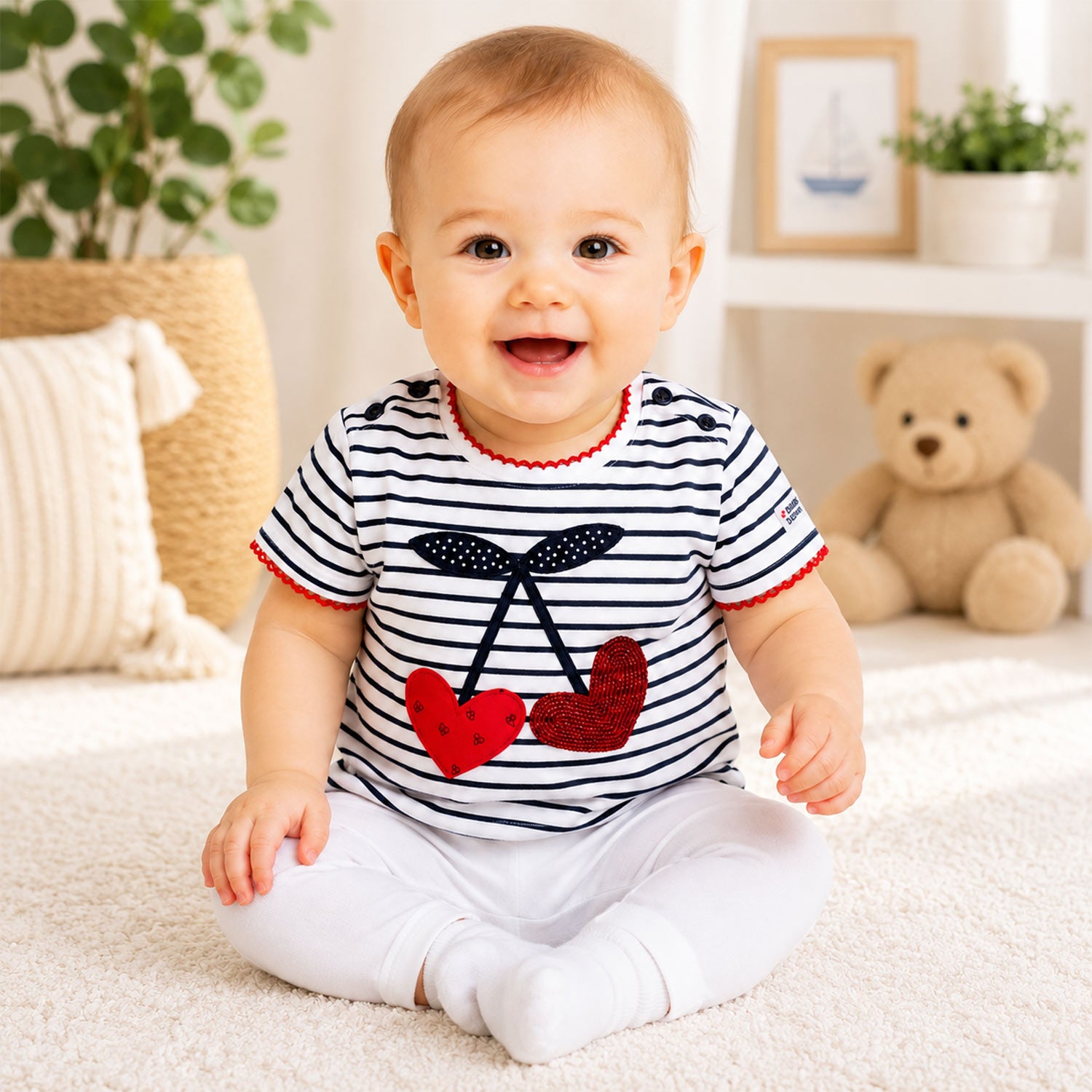bondi-baby-kinder-t-shirt-cherry-86590-wei-navy-kurzarm image 3