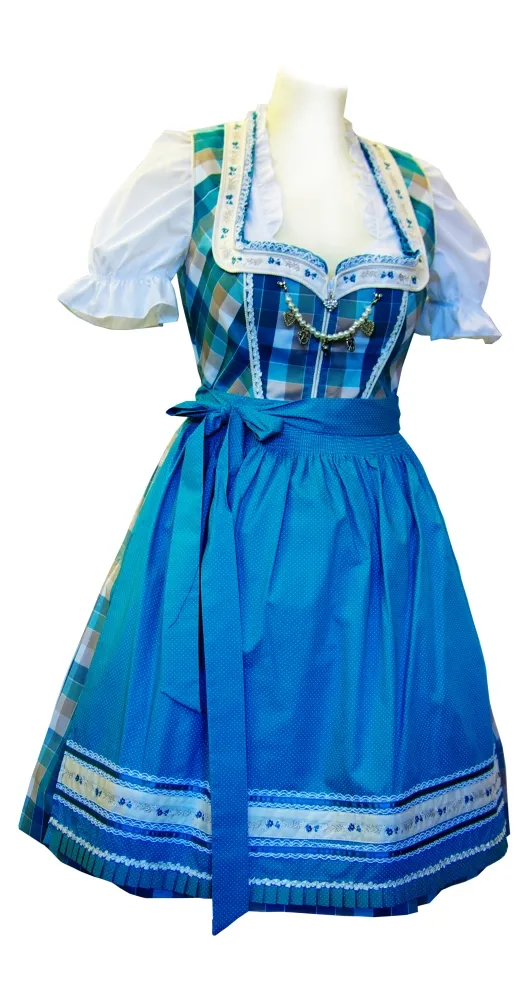 trachten-benkert-burga-dirndl-blau-karo-rot image 1