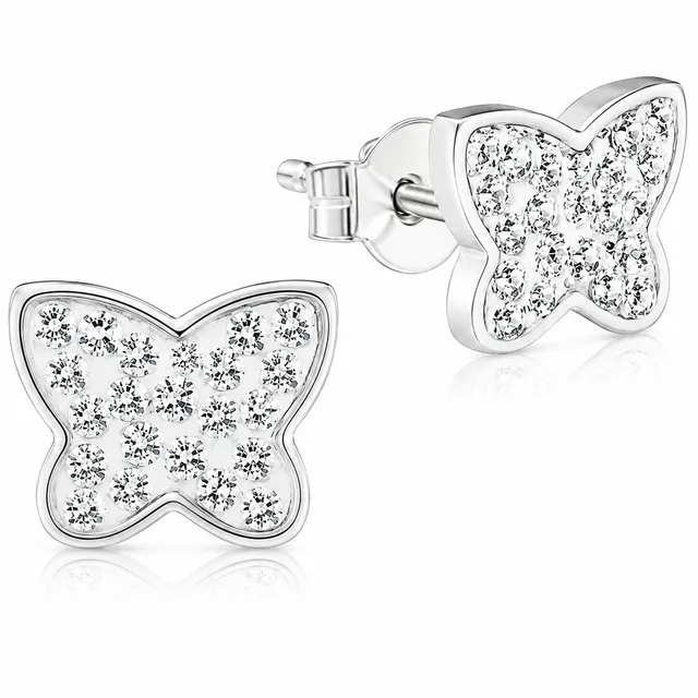 trachtenland-luisia-ohrringe-schmetterling-mit-swarovski-kristallen-kristall image 1