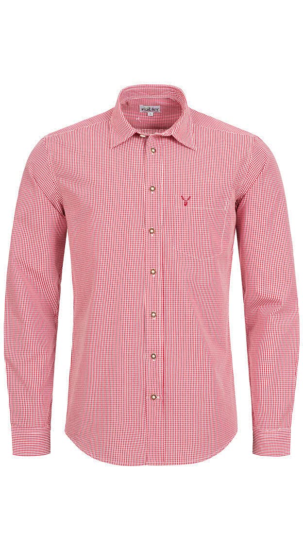 n-bler-trachtenhemd-herren-rudi-langarm-slim-fit-rot-kariert image 1