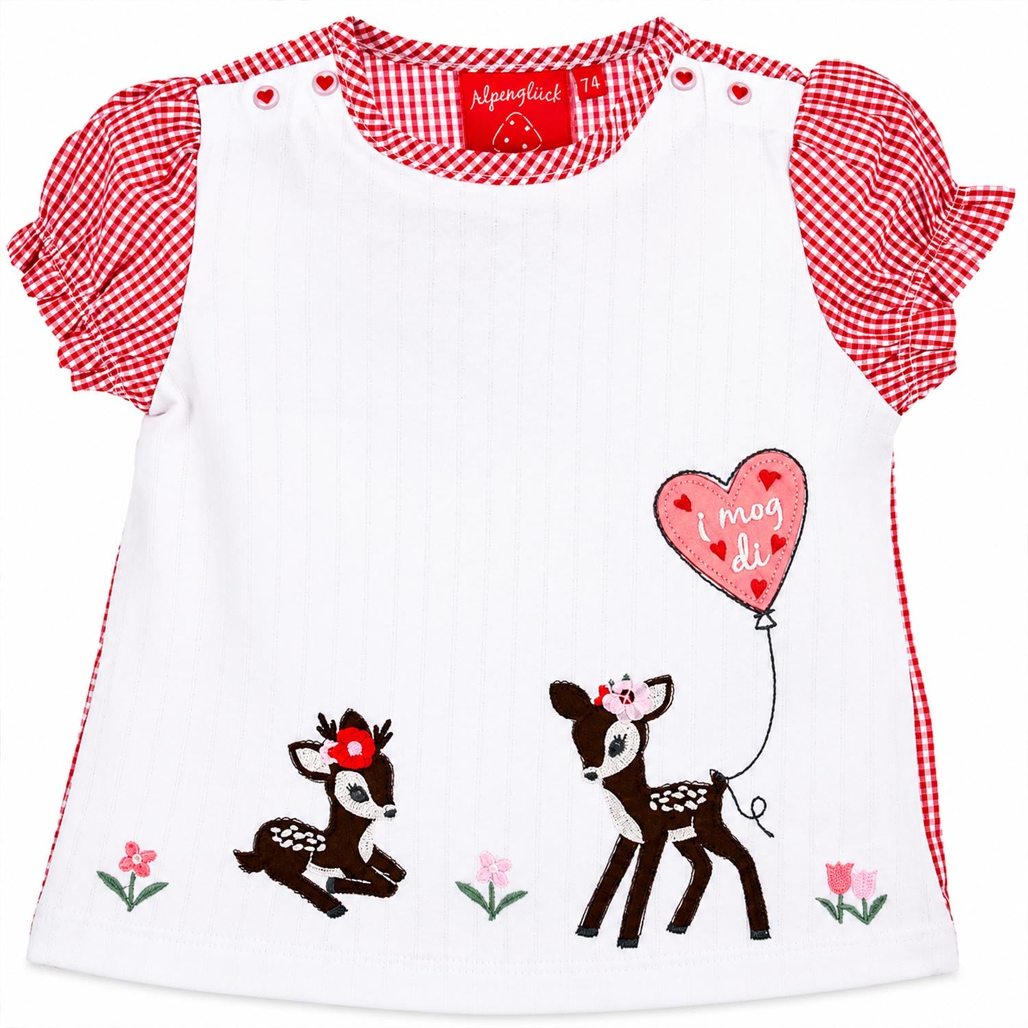 bondi-baby-m-dchen-t-shirt-bambi-86753-wei-rot image 1