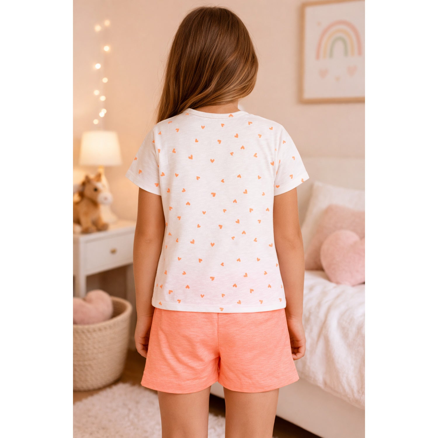 bondi-shorty-schlafanzug-pferde-motiv-36230-wei-apricot image 5