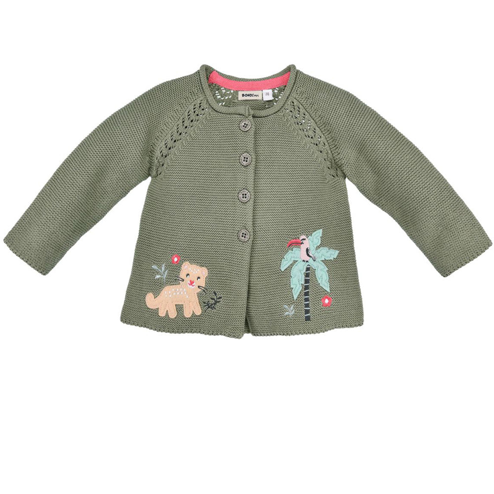 trachtenland-bondi-baby-m-dchen-strickjacke-jungle-86604-olivgr-n image 1