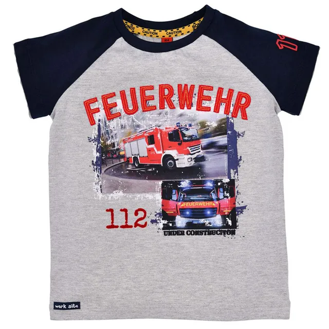 bondi-jungen-kurzarm-t-shirt-feuerwehr-33148-grau-melange image 1