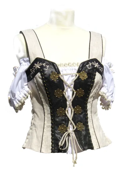 trachten-benkert-mieder-leinen-schwarz-dirndl-mieder-damen image 1