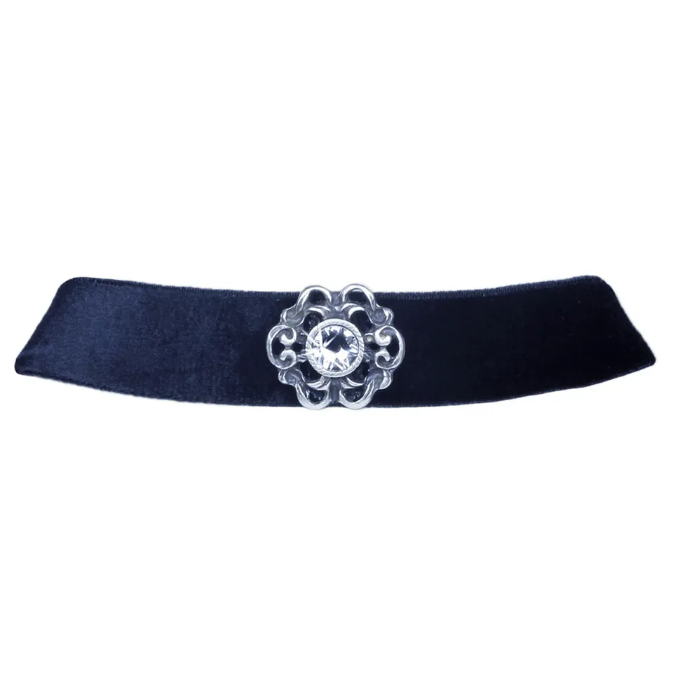 trachtenland-luisia-samt-kropfband-annina-ornament-kristall-schwarz image 1