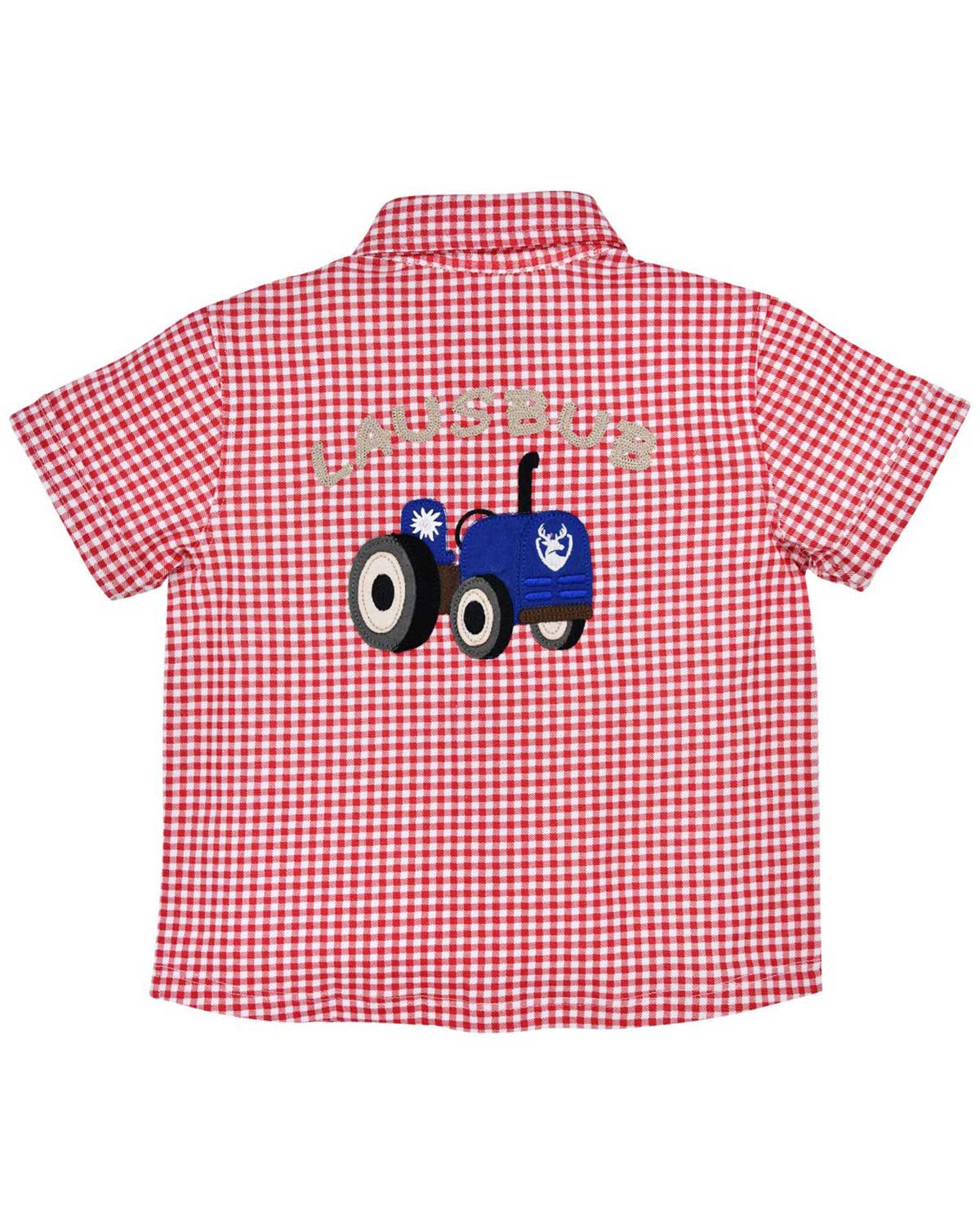 bondi-jungen-hemd-hirsch-91720-kurzarm-rot-wei-kariert image 2